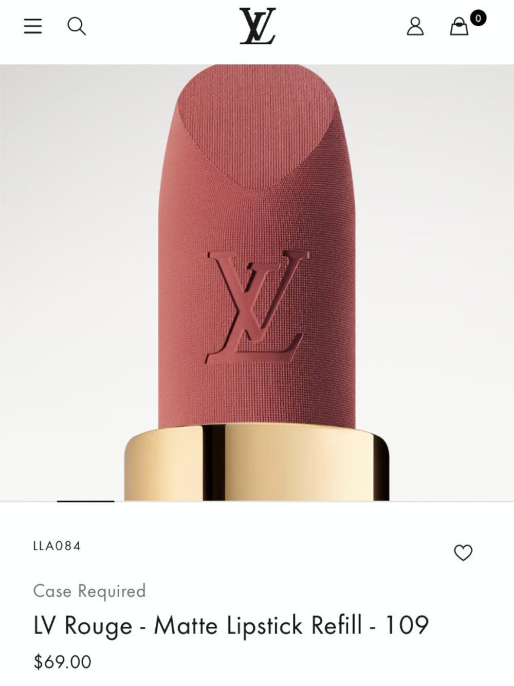 Louis Vuitton Rouge - Matte Lipstick Refill (#109); Unused - Picture 2 of 3